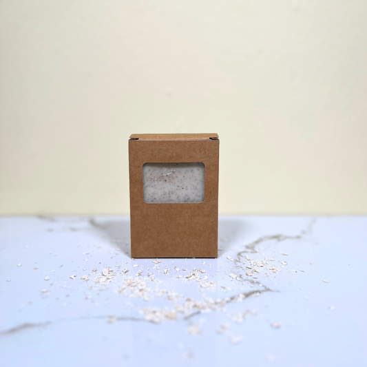 Nourishing Oat & Honey Bar from Kel’s Your Body & Mine  a natural handmade soap bar in eco-friendly packaging, enriched with oats and honey for soothing, moisturizing skincare.